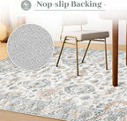 Area Rug 9x12 Living Room Rug, Machine Washable Vintage Distressed Boho Area - Image 7