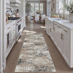 2x6 Abstract Runner Rug Brown Washable Modern Hallway Carpet Non Slip Ultra - Image 5