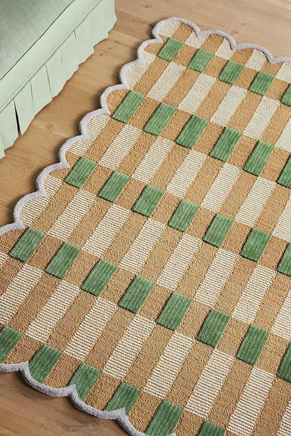Hand-Tufted Wool Area Rug with Scalloped Edges, Cozy and Soft Accent Rug - Image 3