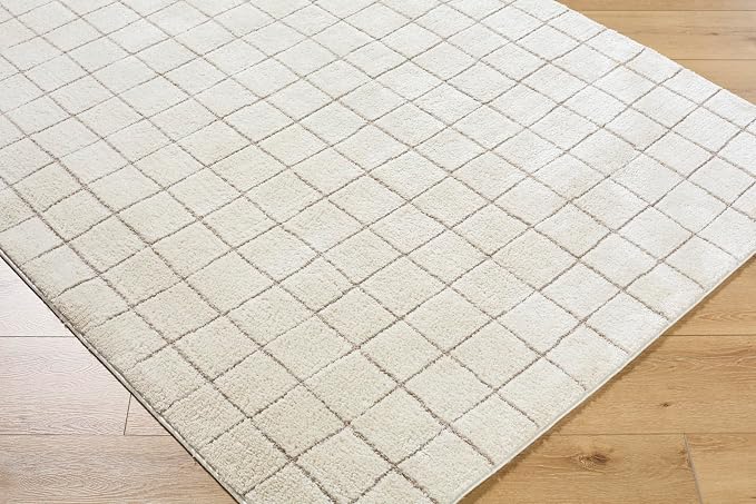 Livabliss x Our PNW Home Cascade Minimalist Grid Area Rug, Grid Ivory/Taupe - Image 8