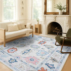 Fame Living Cream Oushak Rug, Modern Small Rugs, Door Mat, Doormat - Image 2