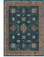 RUGGABLE Washable Vintage Area Rug – Verena Teal Blue 5x7, Stain-Resistant by RUGGABLE
