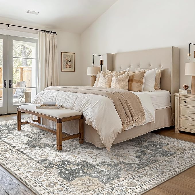 GENIMO 8x10 Area Rugs for Living Room, Machine Washable Non Slip Vintage Rugs - Image 8