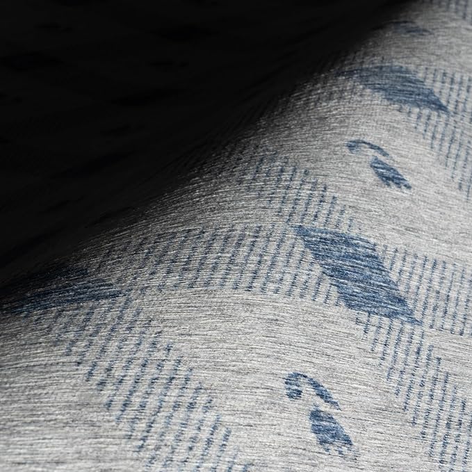 Dash & Albert Valen Plaid Blue Machine Washable Rug, 6 X 9 Feet - Image 4