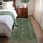 Washable Area Rug 2.6x8 Green Runner Rugs - Image 3