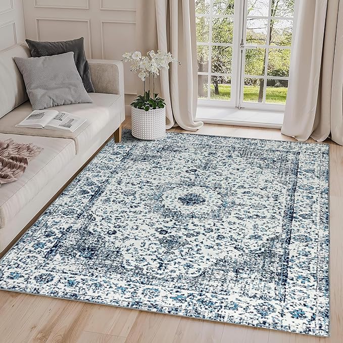Easy-Going Large Area Rug 8x10 Washable Boho Rugs by Easy-Going