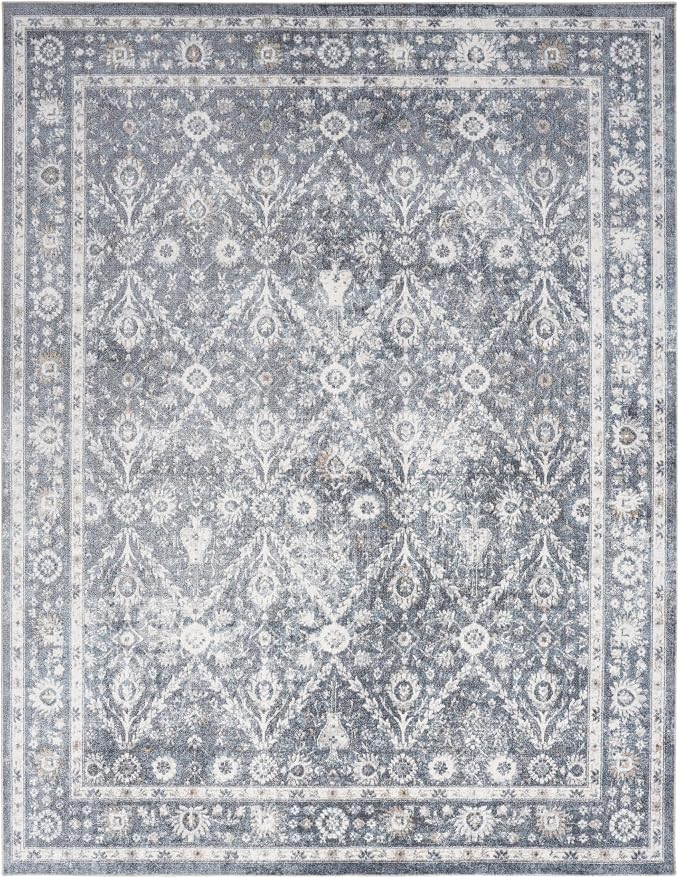 Nourison Home Astra Machine Washable Dark Blue 7'10" x 10' Area Rug - Image 4