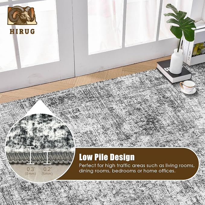 Washable Area Rug 5' x 7' Vintage Traditional Persian Mat - Image 5