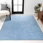 JONATHAN Y Haze Solid Low-Pile Classic Blue Indoor Area Rug 10x14, Minimalist by JONATHANY