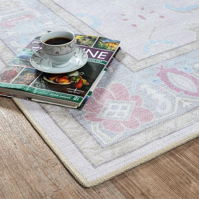 Fame Living Pink Oushak Rug, Large Area Rugs - Image 8