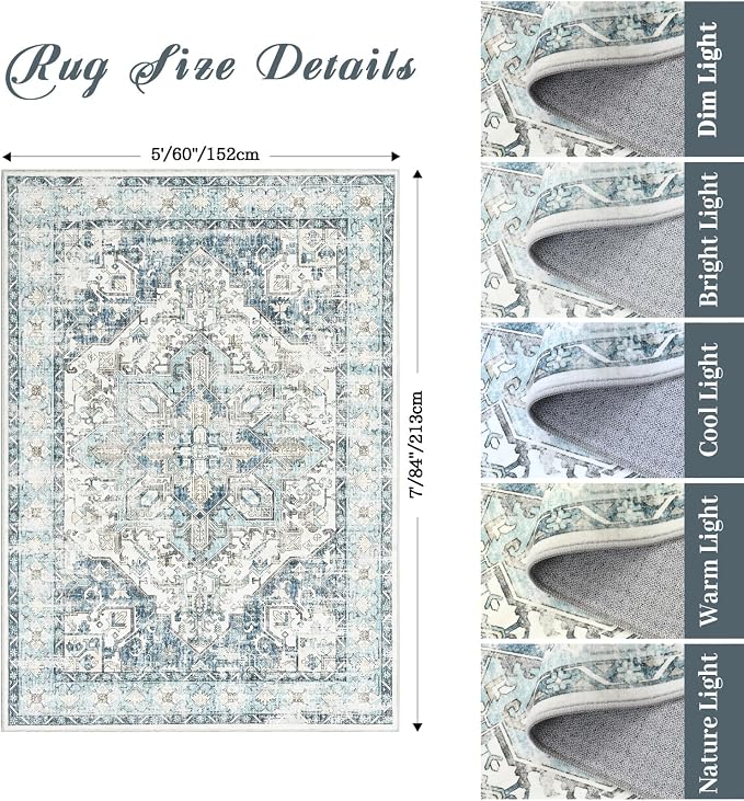 zesthome 5x7 Washable Rug-Stain Resistant Area Rugs - Image 2