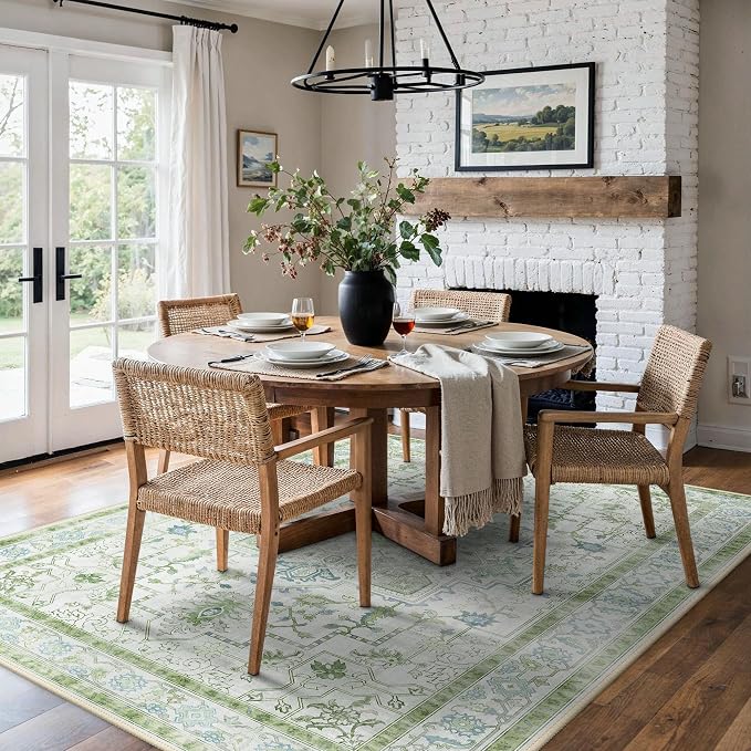 5x7 Area Rugs for Living Room, Machine Washable Rug, Non Slip Vintage Rugs - Image 4