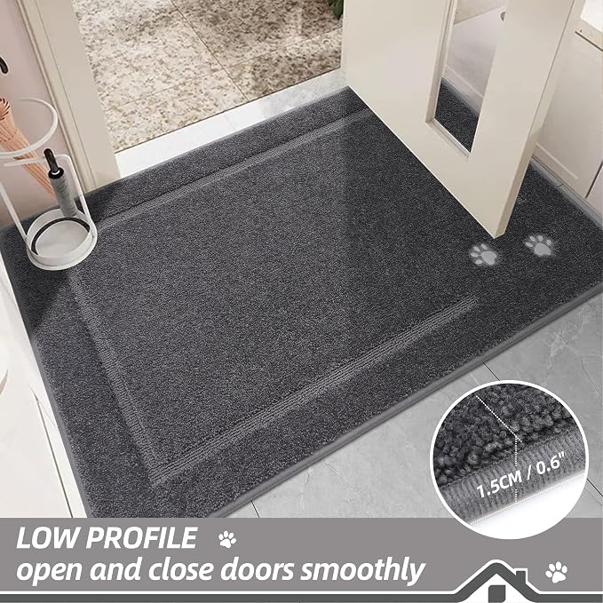 BEQHAUSE Dog Door Mat for Muddy Paws 32"x70" Dirt Trapper Absorbent Doormat Non - Image 7