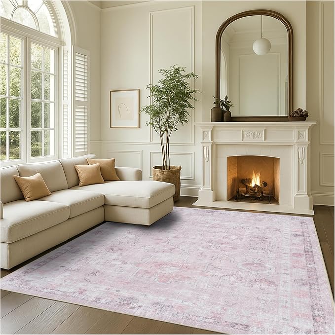 Fame Rugs Turkish Rug. Washable Vintage Oriental Antique Inspired Traditional - Image 9