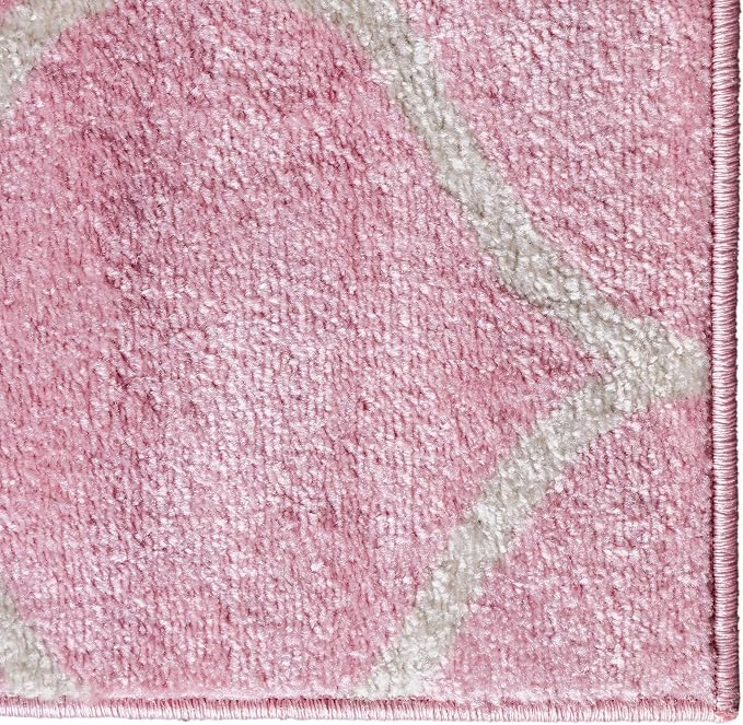 Rugs.com Lattice Frieze Collection Rug – 9' x 12' Light Pink Medium Rug Perfect - Image 8