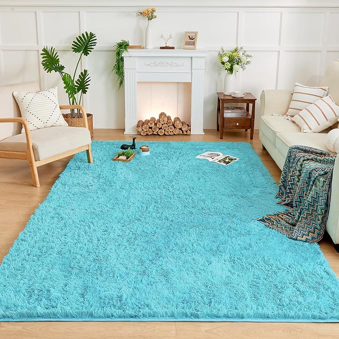 Andency 6x9 Area Rugs Blue, Large Shag Fluffy Soft Shaggy Rugs - Image 9