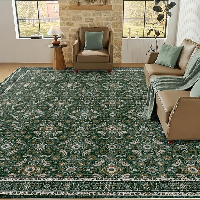 WITSHOCK Living Room Area Rugs 12x15: Soft Non-Slip Backing Washable Rugs by WITSHOCK