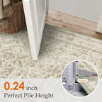 Taupe 2x8 Runner Rug Vintage Area Carpet Hallway Indoor Kitchen Washable Low - Image 2