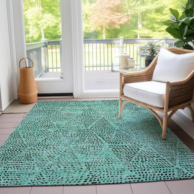 Addison Rugs Chantille ACN591 Teal 2'6" x 3'10" Indoor Outdoor Area Rug - Image 6