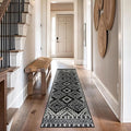 Rugshop Southwestern Black and White Tribal Area Rug – Geometric Diamond by Rugshop