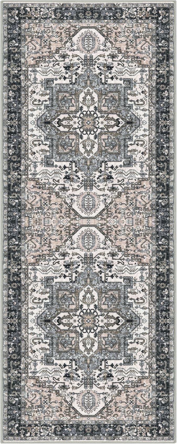 KOZYFLY Boho Runner Rug 3x8 Ft Washable Hallway Rug Faux Wool Printed Long - Image 8