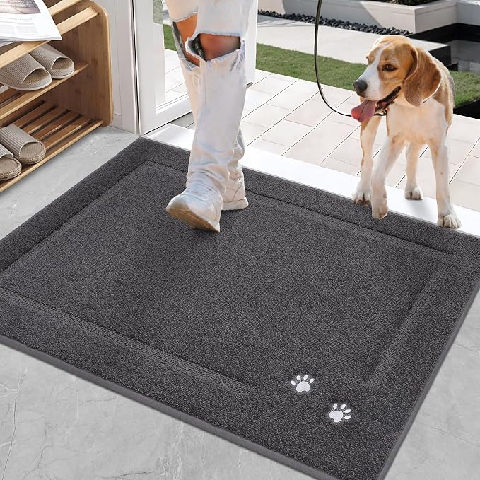 BEQHAUSE Dog Door Mat for Muddy Paws 24"x36" Dirt Trapper Absorbent Doormat Non - Image 9