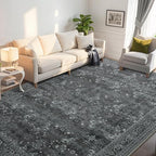 5x7 Machine Washable Area Rug for Living Room Bedroom, Vintage Kitchen Rugs Non - Image 7