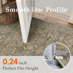 4x6 Brown Area Rug Washable Vintage Distressed Office Carpet Low Pile Entryway - Image 3