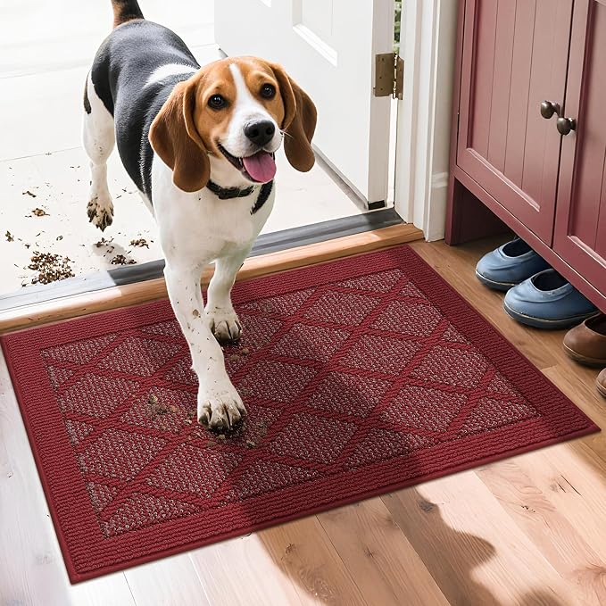 COSY HOMEER Non-Slip Door Mat 20"x32", Entryway Rugs Low Profile Absorbent Dirt by COSYHOMEER