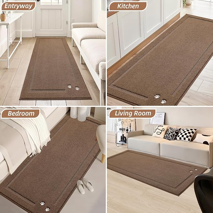 BEQHAUSE Dog Door Mat for Muddy Paws 36"x60" Dirt Trapper Absorbent Doormat Non - Image 9