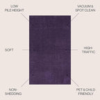 JONATHAN Y Haze Solid Low-Pile Purple 4x6 Oval Indoor Area Rug, Minimalist - Image 2