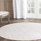 SAFAVIEH Rag Rug Collection 5' Round Ivory/Multi RAR121G Handmade Boho Stripe by SAFAVIEH