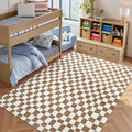 jinchan 6x9 Brown Checkered Area Rugs by JINCHAN