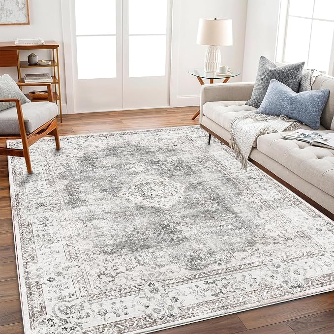 Area Rug 5'x7' Washable Rug Vintage Traditional Floor Cover Thin Retro Kitchen by CHAMPLANT