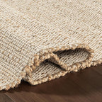 nuLOOM 4x6 Elfriede Jute & Cotton Hand Woven Area Rug, Solid Rustic Farmhouse - Image 7