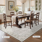 Bavni Washable Rugs 8x10-Machine Washable Rug Lightweight Low Pile, Vintage - Image 7