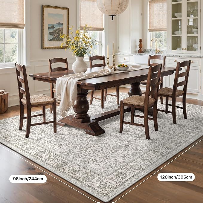 Bavni Washable Rugs 8x10-Machine Washable Rug Lightweight Low Pile, Vintage - Image 7