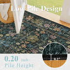 DUKINO 5x7 Area Rugs, Floral Washable Rugs - Image 8