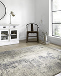 Loloi Teagan Collection TEA-07 Natural/Denim 7'-11" x 10'-6" Area Rug, Soft by Loloi