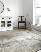 Loloi Teagan Collection TEA-07 Natural/Denim 7'-11" x 10'-6" Area Rug, Soft by Loloi