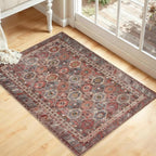 Kuden 2x3 Small Rug, Machine Washable, Non-Slip Backing, Vintage Style by KudenRugs