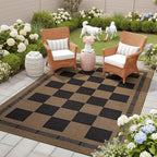 Vasofe 3x5 Plaid Rug, Jute Rugs, Washable Outdoor Indoor Checkered Carpets - Image 2