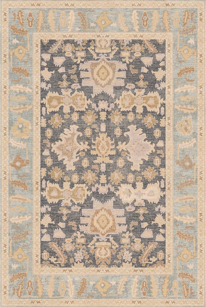 Kuden 6x9 Area Rug, Machine Washable Area Rug by KudenRugs