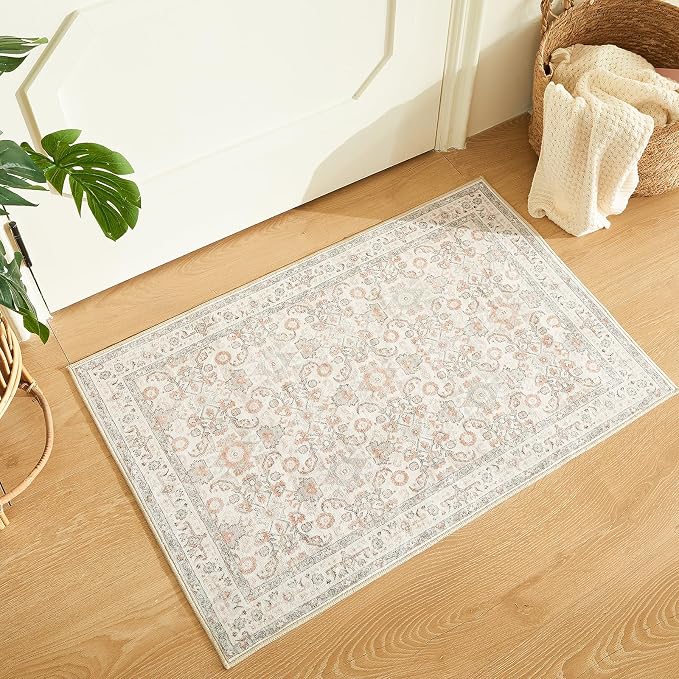 WITSHOCK Washable 2x3 Entryway Area Rug: Soft Non-Slip Backing Washable Rugs by WITSHOCK