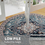 Easy-Going Round Rug 5ft Area Rug Medallion Distressed Washable Circle Rugs - Image 2