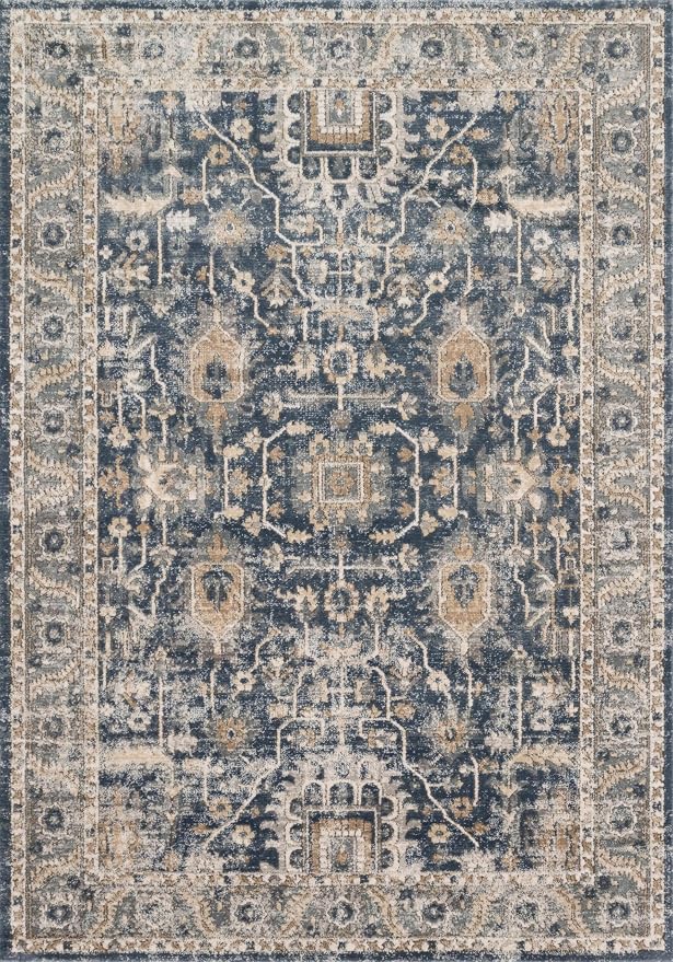 Loloi Teagan Collection TEA-03 Denim/Pebble 7'-11" x 10'-6" Area Rug, Soft - Image 5