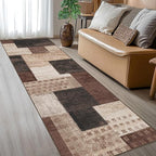 Modern Geometric Patchwork Indoor Runner Rug by Unknown