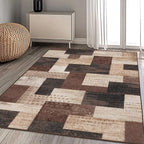 Modern Geometric Patchwork Indoor Area Rug - Image 6