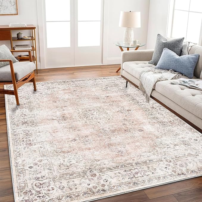 Area Rug 5'x7' Washable Rug Vintage Traditional Floor Cover Thin Retro Kitchen by CHAMPLANT