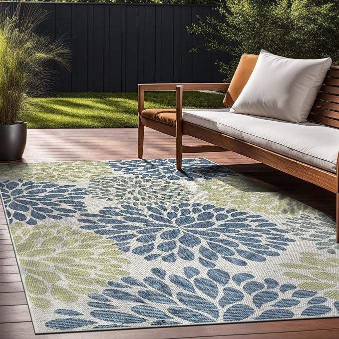 Beverly Rug Outdoor Rug 8x10 Modern Exotic Tropical Leaf Area Rugs - Image 5